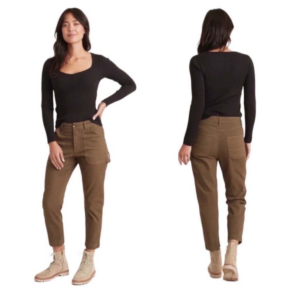 Marine Layer Slim/Straight Utility Pant in Military Olive